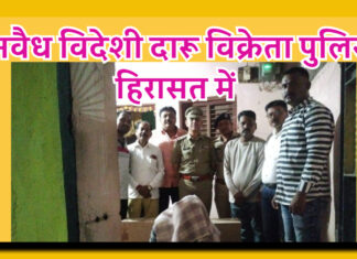 बल्लारपुर पुलिस ने छापेमारी कर अवैध विदेशी शराब बेच रहे दो लोगों को किया गिरफ्तार