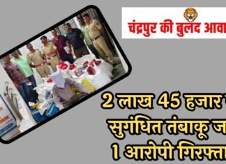 2 लाख 45 हजार का सुगंधित तंबाकू जप्त, 1 आरोपी गिरफ्तार