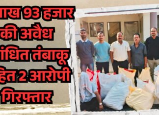 LCB की कार्रवाई में 1 लाख 93 हजार की अवैध सुगंधित तंबाकू सहित 2 आरोपी गिरफ्तार