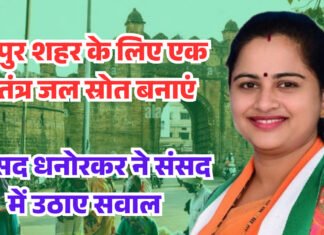 चंद्रपुर शहर के लिए एक स्वतंत्र जल स्रोत बनाएं सांसद धनोरकर ने संसद में उठाए सवाल