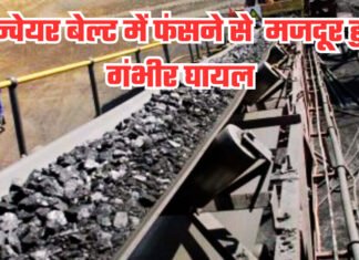 कन्वेयर बेल्ट में फंसने से मजदूर हुआ गंभीर घायल