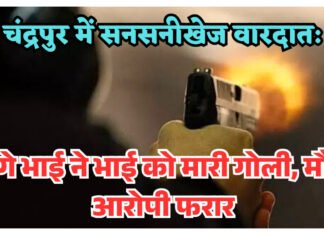 चंद्रपुर में सनसनीखेज वारदात: सगे भाई ने भाई को मारी गोली, मौके पर ही मौत, आरोपी फरार