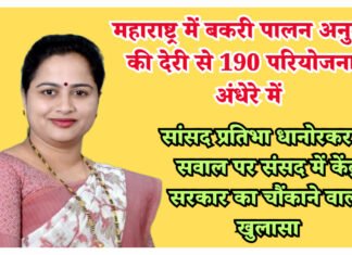 महाराष्ट्र में बकरी पालन योजना के अनुदान में देरी से 190 परियोजनाओं का भविष्य अंधेरे में, सांसद प्रतिभा धानोरकर के सवाल पर संसद में केंद्र सरकार का चौंकाने वाला खुलासा
